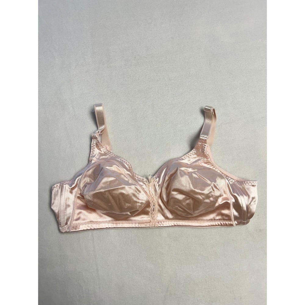 Bali Light‎ Pink Satin Full Figure Front Close Bra Plus Size 40 C